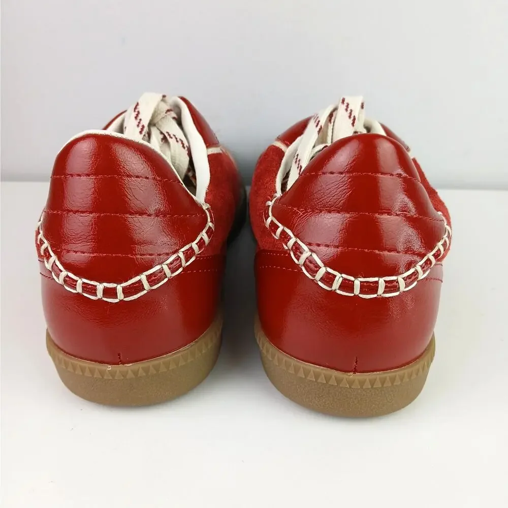 Oasis Society SZ 8.5 The Dalia Lace-Up Sneaker Color Cherry Retro Vegan NEW